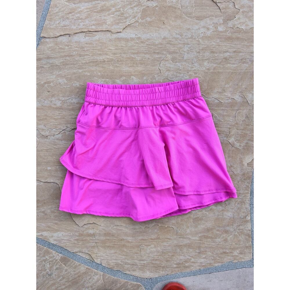 Lucky in Love Sz XS Santa Fe Glow Long Pleated Tier Skirt Pinkberry LS